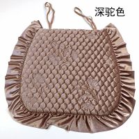 深驼色 1个 加厚海绵座垫实木餐椅垫冬季家用坐垫欧式椅垫可拆洗防滑绑带座垫