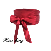 酒红色 缎面装饰腰带百搭腰封女显瘦简约绑带束腰宽系带配衬衫连衣裙子