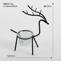 黑色麋鹿 ins风创意麋鹿烛台摆件北欧客厅餐桌浪漫烛光晚餐道具装饰品摆设
