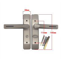 普通款一对面板把手无锁舌(锁舌 35-50mm 通用型 不带钥匙 加厚卫生间门锁卫浴门锁铝合金门厨房厕所洗手间无钥匙单舌
