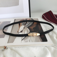 黑色 60cm 细皮带女ins风束腰装饰松紧腰带女士配衬衫连衣裙腰封弹力简约 潮