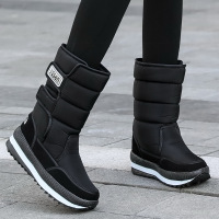 G11-黑色 36 冬季加绒雪地靴女中筒防水防滑东北大棉鞋户外高筒保暖加厚长靴子