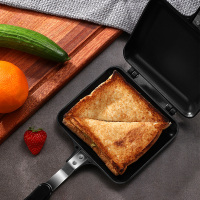 三明治模具(黑色) 三明治面包模具燃气式双面煎锅吐司模具烤盘不沾节能耐用双面烤盘