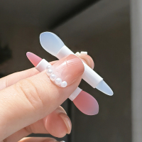 [双头唇刷]2支 化妆刷硅胶头便携面膜刷双头高霜刷迷你涂抹式刷子唇刷涂抹棒小号