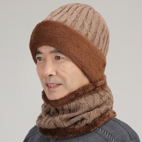 咖啡色 单帽(只有帽子) 中老年人帽子女冬天奶奶保暖毛线帽男爸爸老头帽冬季老人妈妈围脖