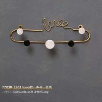 乳白色 love金色小号铁艺 创意门后衣服玄关钥匙挂钩卧室宿舍墙壁墙上壁挂免打孔挂衣钩衣架