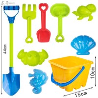 沙滩桶大铲9件套 儿童沙滩玩具套装宝宝戏水沙漏玩沙挖沙决明子大号铲子沙滩桶工具