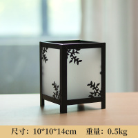 和风小号17735 不含蜡烛 中式烛台复古铁艺玻璃风灯蜡烛浪漫家居桌面装饰古风摆件台座香薰