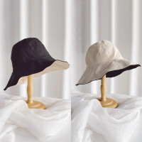 黑色浅卡其 M(56-58cm) 双面渔夫帽女韩版百搭宽檐遮阳防晒帽遮脸旅游帽子男太阳帽遮阳帽