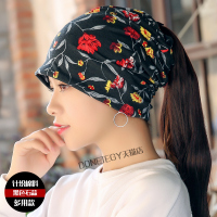 黑色石蒜 有弹性棉(发1个帽子+送小礼品) 帽子女春夏薄棉质帽光头帽女防风韩版孕妇休闲围脖头巾睡帽月子帽