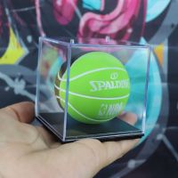 绿色 黑绿对半色 创意球星队logo迷你篮球手办模型篮球迷生日礼物男diy汽车摆件