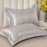 马卡龙[冰丝枕套-2只装] 48cmX74cm 夏季冰丝凉枕套一对装双人夏天凉席枕头套单个枕席套子夏天家用