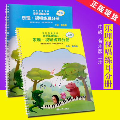 正版音乐基础知识 乐理视唱练耳分册中级上下册教育部考试中心中央音乐学院编 2018儿童乐理基础素养入门教材 音乐基础知