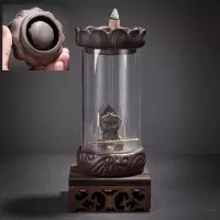 大圣归来-A款(送香粒) 倒流香炉创意摆件防风罩大圣归来紫砂熏香炉居家办公带底座檀香炉