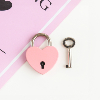 粉色小号 日系可爱少女心挂锁情侣同心锁创意爱情锁柜子锁抽屉锁迷你心形锁
