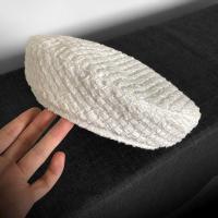 贝雷帽—粗花呢白色 可调节 小香风女帽白色粗花呢画家帽法式英伦时装帽欧潮薄贝雷帽名媛帽子