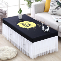 家 加厚防水80X40 防水茶几桌布布艺蕾丝北欧茶几套罩全包长方形客厅家用简约餐桌垫