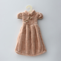 旗袍裙[藕粉]-送衣架 270x200x330mm 可爱强吸水可挂式擦手巾韩国创意家用擦手布厨房卫生间擦手小毛巾