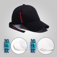 中带字母黑 无环款 GFF潮牌帽子男潮流韩版棒球帽学生休闲嘻哈帽ins个性黑白鸭舌帽潮