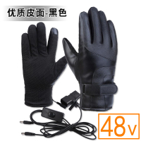 电动车专用款48V黑色 电瓶usb电动车加热手套男女充电摩托车骑行冬季保暖自发热防冻温