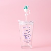 1个绿色仙人掌 小雏菊吸管盖 超萌防尘硅胶吸管塞可爱 通用吸管杯配件少女心学生