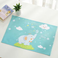 CD-025.吹泡小象 33*50 一年级儿童用餐餐垫安全可折叠便携卡通风格防水防油防滑隔热餐垫