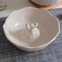 卧躺北极熊 创意圣诞树北熊极小白兔企鹅面碗沙拉碗汤碗水果碗S