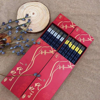 琥珀金福一盒5双 嗨购一代妃子琥珀合金筷子黑色家用防滑防霉耐高温