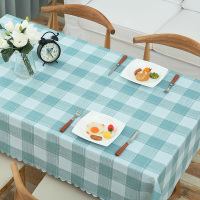 海蓝(大格) 90*90cm(盖巾) 茶几餐桌布防水防油防烫PVC塑料免洗桌布布艺北欧长方形台布桌垫