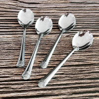 带磁海贝圆勺5个装[新品冲量] 勺子家用不锈钢长柄圆勺餐厅吃饭勺学校食堂汤匙商用铁锹搅拌铲子