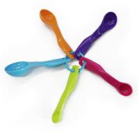 见描述 五彩量勺套装 带刻度量勺 计量奶粉勺子五件套 塑料厨房烘焙工具