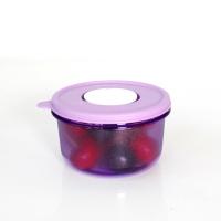 400ml微波小萌碗紫色 特百惠微波小萌碗400ml晶莹圆碗三件套冷冻冷藏保鲜盒汤碗小饭盒
