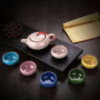 小茶壶茶杯一套七只 实木茶杯架子茶道茶饼架小博古架茶柜收纳置物架普洱茶壶茶具配件