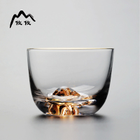 玻璃主人杯日式功夫茶杯男士杯子高端水晶观山个人茶道茶具藏金杯