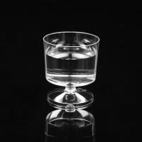 100个60ml高脚杯 60ml小杯子 一次性小杯子 高脚杯硬塑料杯加厚小杯子一体 品尝杯