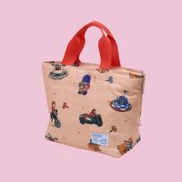 桔色 童趣日式保温包便当包上班族时尚饭盒袋小学生防水手提野餐便当袋