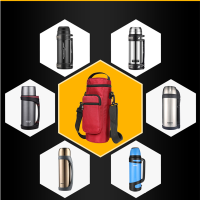 红色(直11高25CM) 便携手提保温壶套大容量水壶包水杯套旅行行山斜挎保护套通用可背