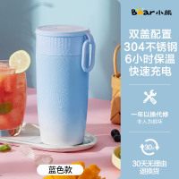 蓝色 小熊榨汁杯家用水果小型便携式榨汁机电动迷你炸果汁机学生料理机