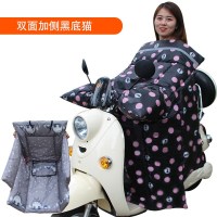 双面加侧黑底猫 0x0x0cm 电动摩托车挡风被冬季加绒加厚加大电瓶自行车电车防晒罩挡防风衣