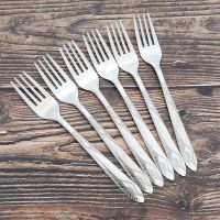 加厚二号仙鹤叉子 买2支送2支[共发4支] 不锈钢叉子家用长柄叉加厚成人吃饭叉大号西餐叉水果甜品叉牛排叉