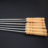 订制订做大宗批发专拍 木柄签不锈钢圆签木柄扁签圆签加厚木柄扁签大号木柄烧烤扁签