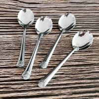 带磁海贝圆勺 5个装[新品冲量] 勺子家用不锈钢长柄圆勺餐厅吃饭勺学校食堂汤匙商用铁锹搅拌铲子