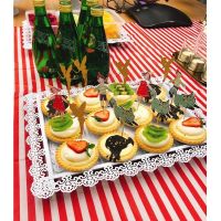 红色条纹137X274厘米 西式ins风户外野餐长方形一次性桌布生日派对party甜品台