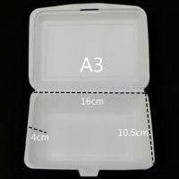 A3(约350毫升适合蒸饺白饭) 50个盒 一次性饭盒快餐盒打包盒白色泡沫餐厅饭店肠粉米饭外卖码数齐全入