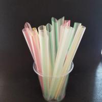 彩条15厘米吸管(散装) 约1000支(10包) 吸管一次性彩条透明彩色加粗尖头吸管散装八宝粥杂粮粥吸管