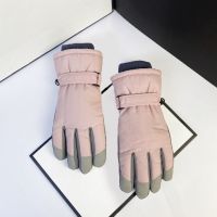 女款粉色 均码 滑雪手套女冬天保暖防寒防水加绒加厚棉情侣户外骑行男摩托车防风