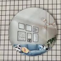 正圆磨边30*30带胶免打孔 浴室镜子圆形化妆镜免打孔防爆厕所洗手间卫生间粘贴壁挂墙家用镜