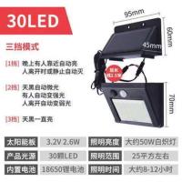 30LED分体-三功能款 太阳能人体感应分体庭院室内家用花园别墅路灯led灯珠农村小夜灯