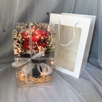 小号串灯 红玫瑰款+礼盒+手提袋 天然满天星干花束永生花向日葵太阳花生日礼物送女友教师情人节花