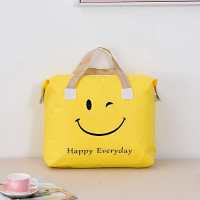 黄色笑脸 小号35*51 幼儿园卡通无纺布被子收纳袋学生棉被袋家庭衣物棉被毛衣收纳袋